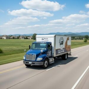 long distance moving company truck on trip out of state from Athens AL 35613